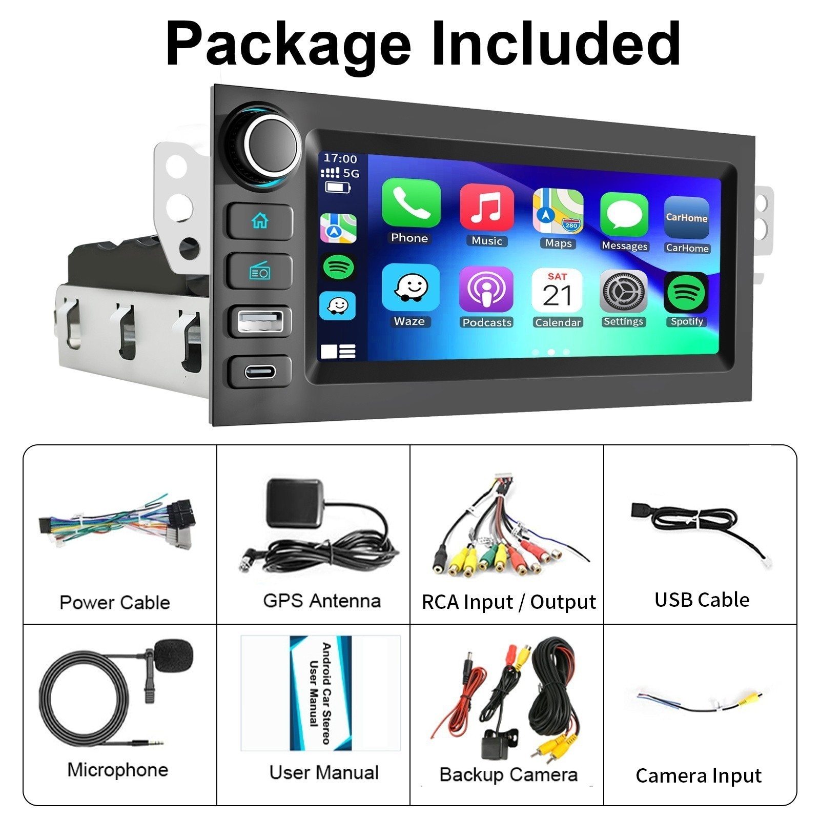 For Chevy C/K Silverado GMC 1995-2005 Apple Carplay Car Stereo Radio GPS 1.5 Din