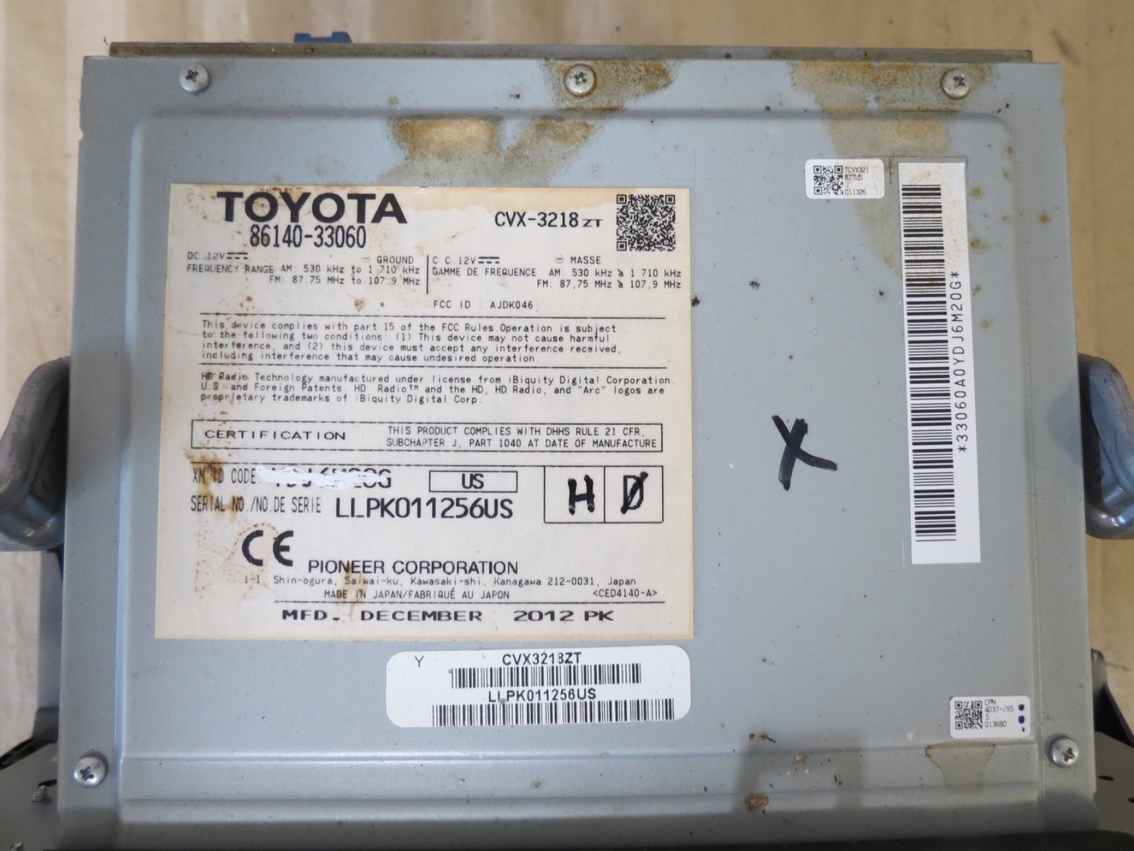 13-14 Lexus es350 es300h XM HD Radio Player Media Climate Control 86140-33060