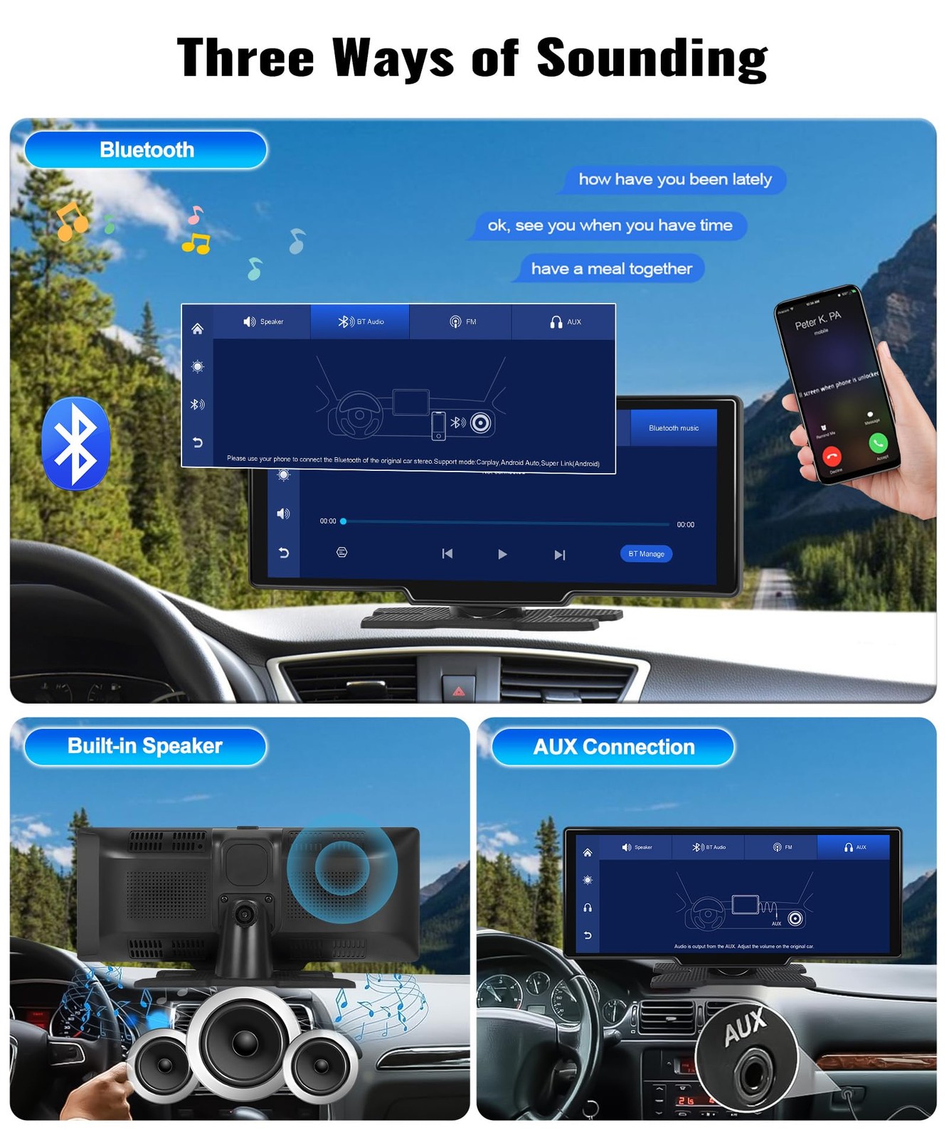 Wireless Apple Carplay & Android Auto 10.26 Inch HD Touch Screen Portable Car…