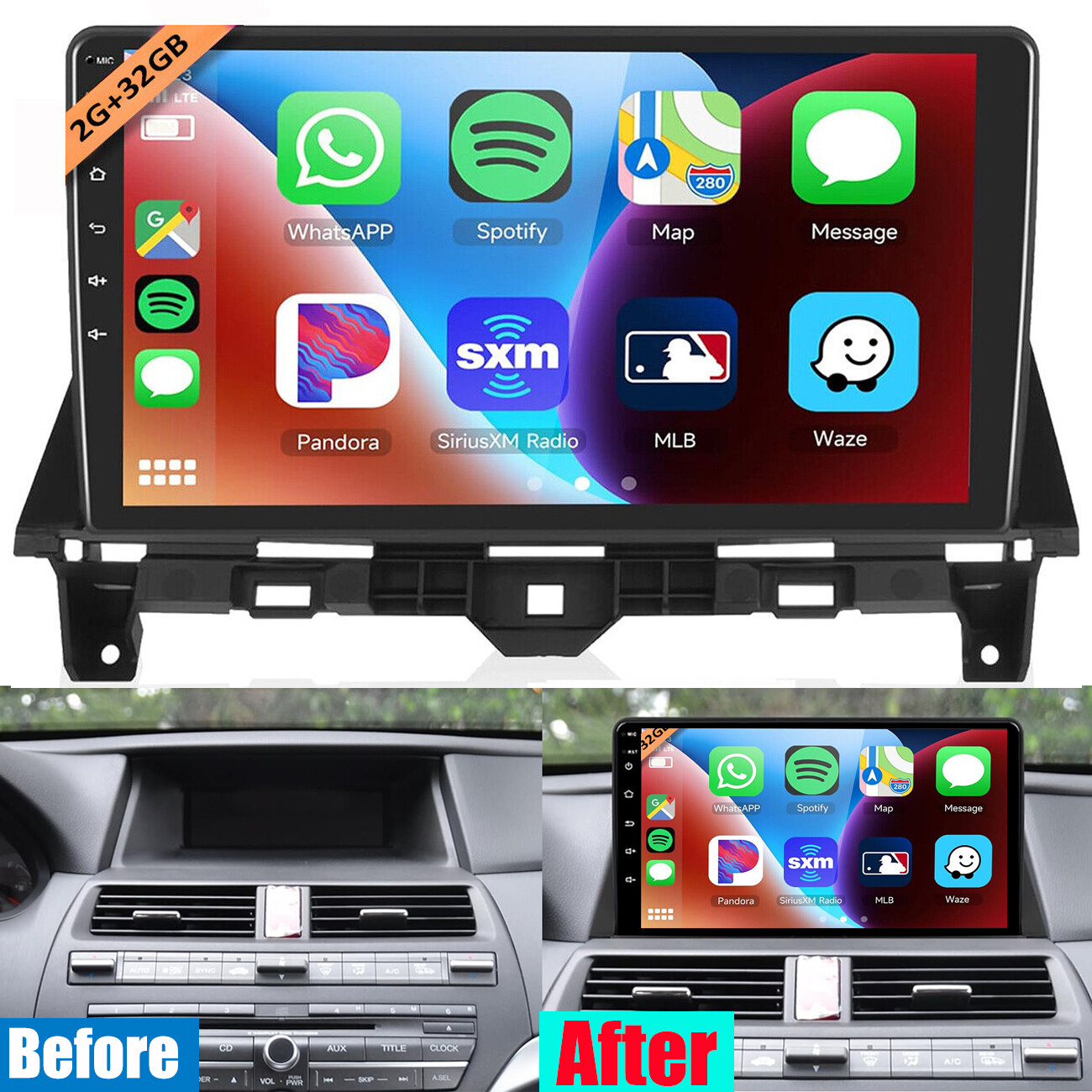 1280*800 For HONDA ACCORD 2008-2013 Android Auto Car Stereo NAVI Radio Carplay