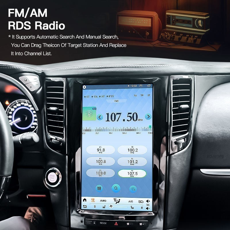 Used 13.8″ Cra Radio 128GB For Infiniti FX25/35/37/50 2007-13 QX70 2013-2019
