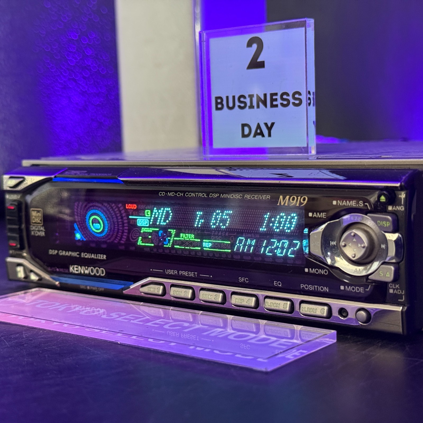 KENWOOD M919 1DIN Car Audio MD Player JDM DSP Spectrum Analyzer Tested In Stock