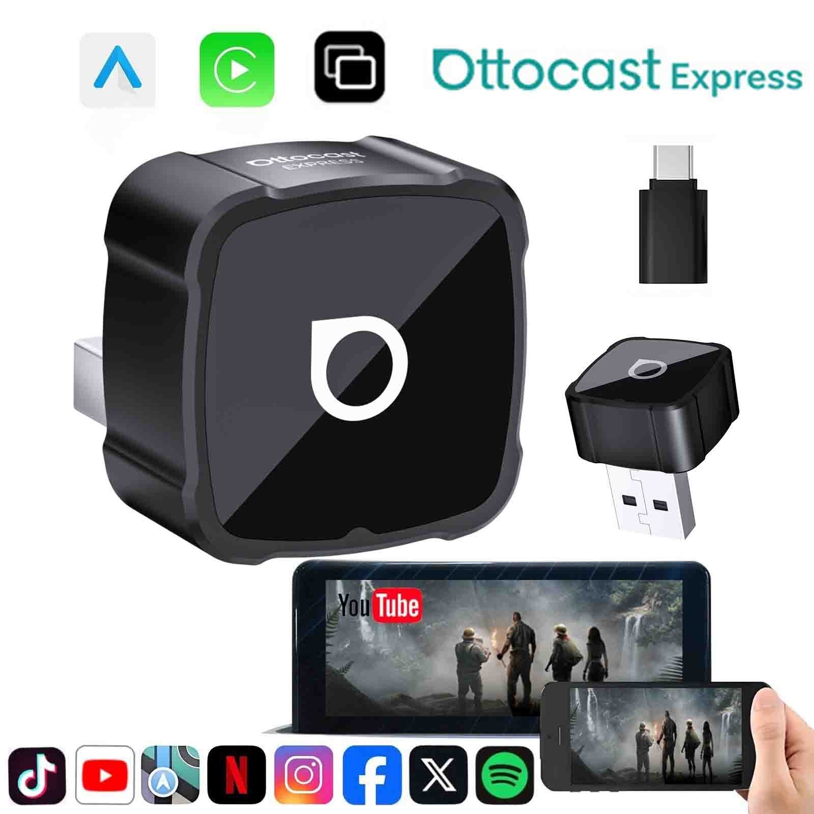 3in1 Ottocast Wireless Android Auto/CarPlay Adapter For Wired CarPlay +Airplay
