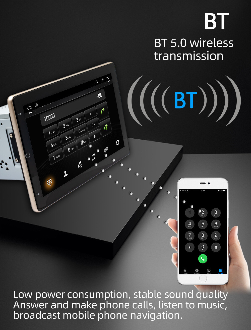 10.1″ Double 2 Din Car Stereo Radio Android 11.0 GPS Wifi Touch Screen FM Player