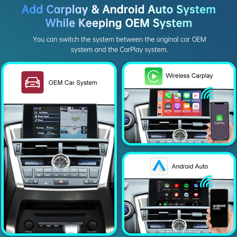 Wireless Carplay Android Auto Module For Lexus NX 2014-2019 Mirror Link GPS Navi