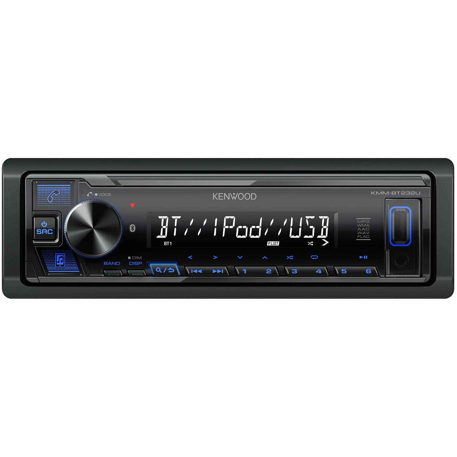 Kenwood Digital Media Car Stereo Bluetooth USB Auxiliary MP3 WMA WAV FLAC