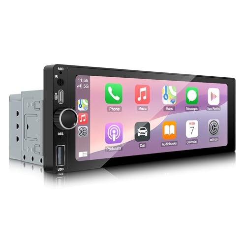 6.86 Inch Single Din with Wireless Carplay Android Auto FM EQ | IPS Car Stereo