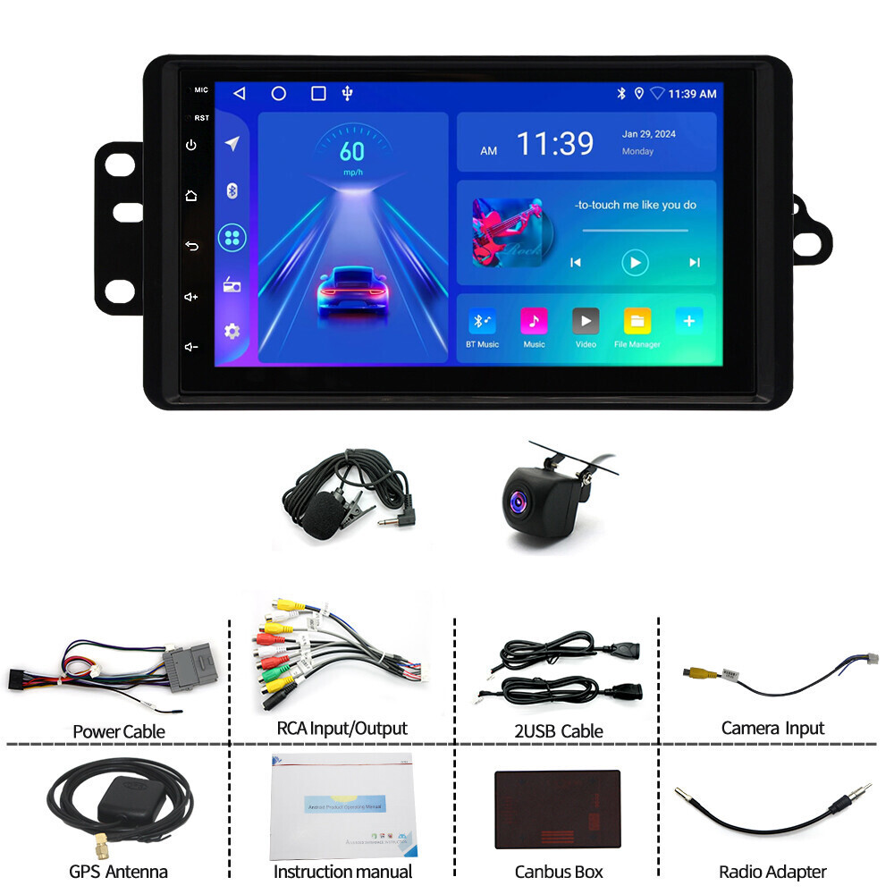 For GMC Sierra 1500 2500 2003-2006 Carplay Android Auto Car Radio Stereo GPS
