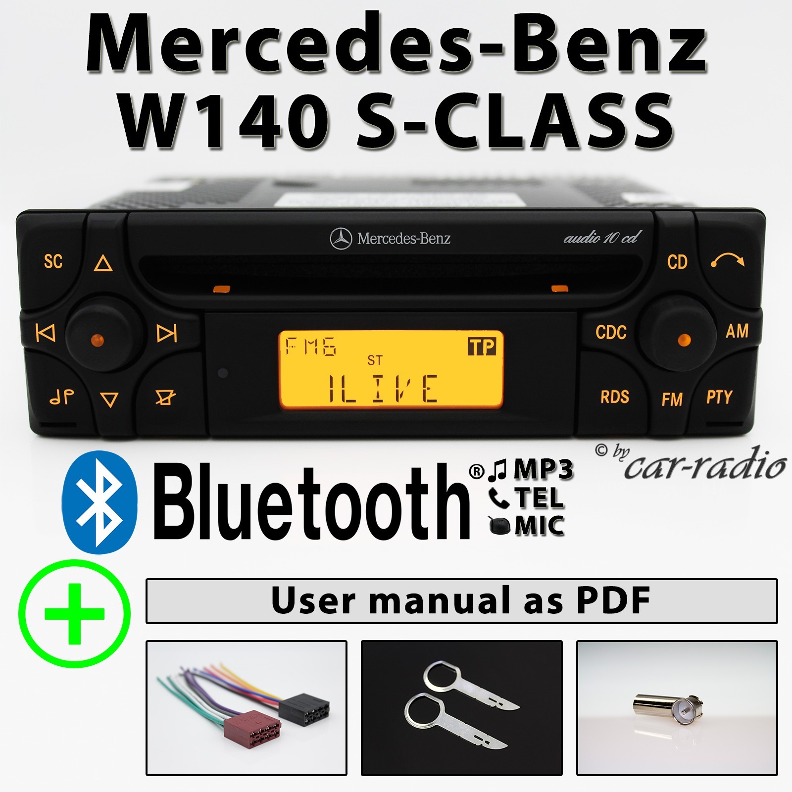 Mercedes W140 Car Stereo Bluetooth Radio Audio 10 CD MF2910 OEM Genuine S-Class