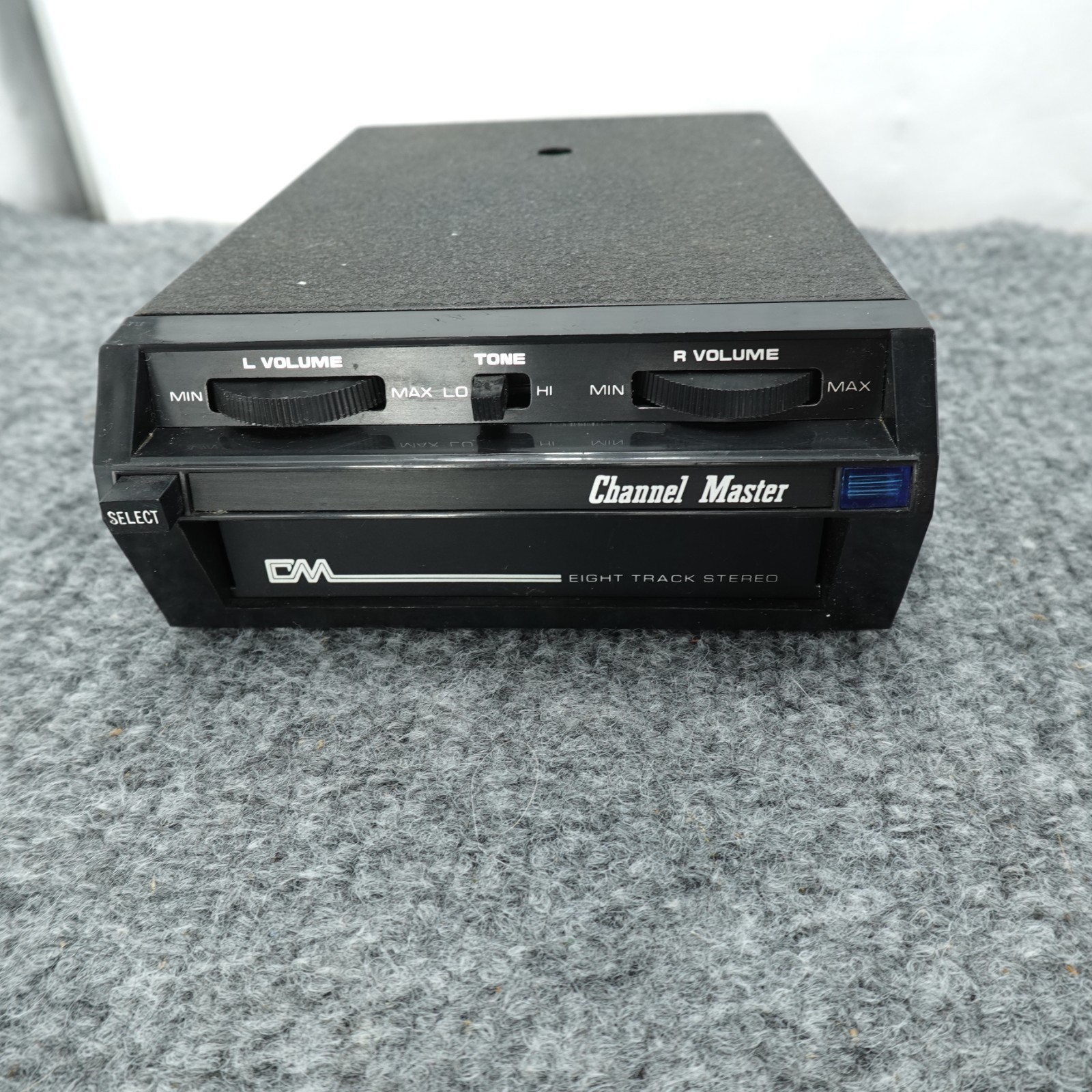 Channel Master Eight Track Stereo Car Player Black Under Dash Untested