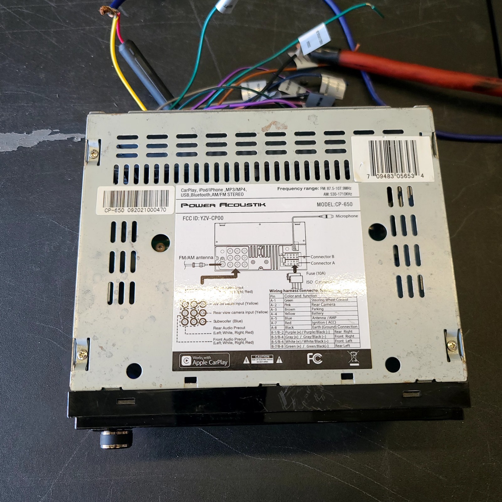 POWER ACOUSTIK CP-650 Double DIN For Parts