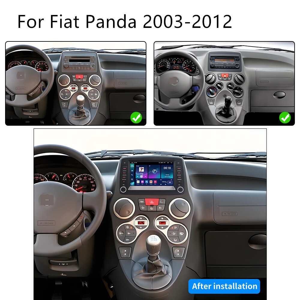 Car Stereo MP5 Player 4+32GB For Android Auto W/Camera For Fiat Panda 2003-2012