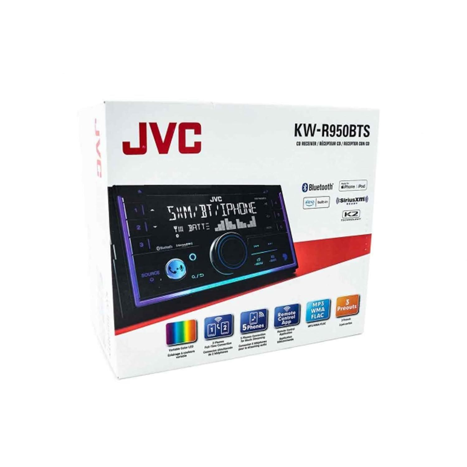 JVC KW-R950BTS CD Receiver 2-DIN with Bluetooth and Built-in Amazon Alexa & USB