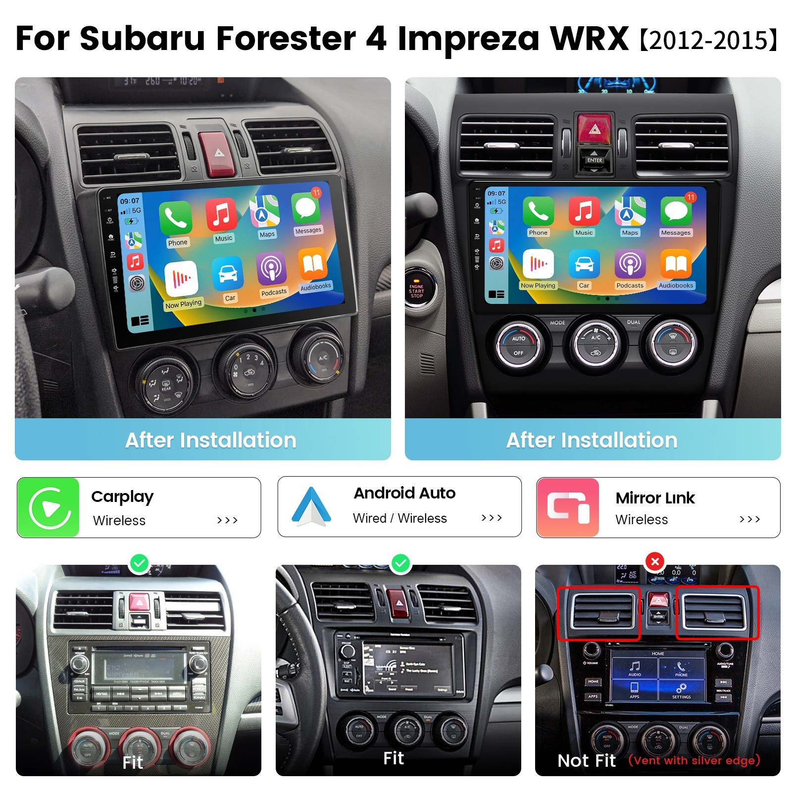 Roadanvi 9″ Car Radio for Subaru Forester 4 Impreza WRX 2012-2015 WiFi Stereo