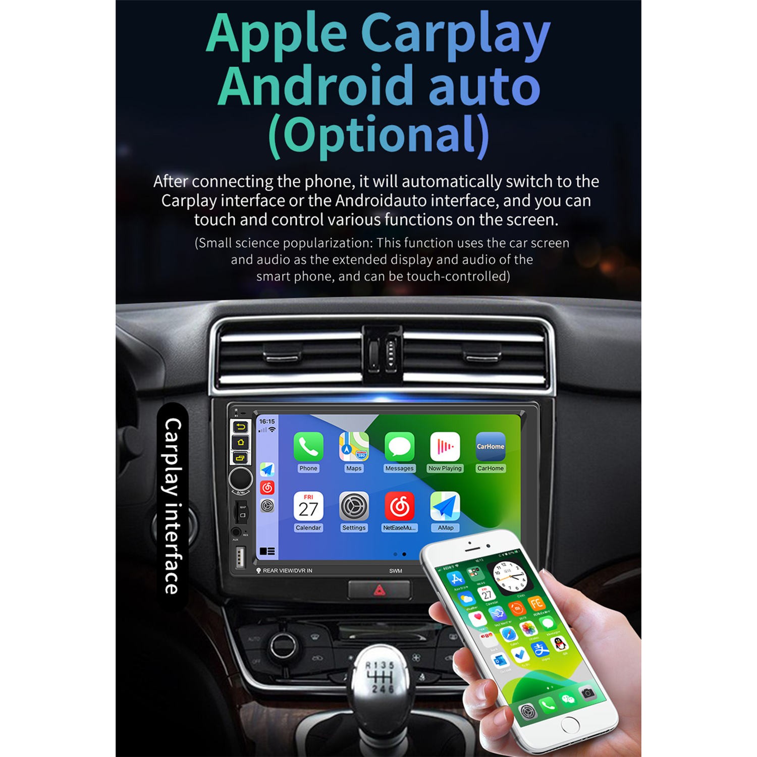 S-8802C 2-Din Car Radio 7 inch Android 10.1 Bluetooth WIFI Steering Wheel