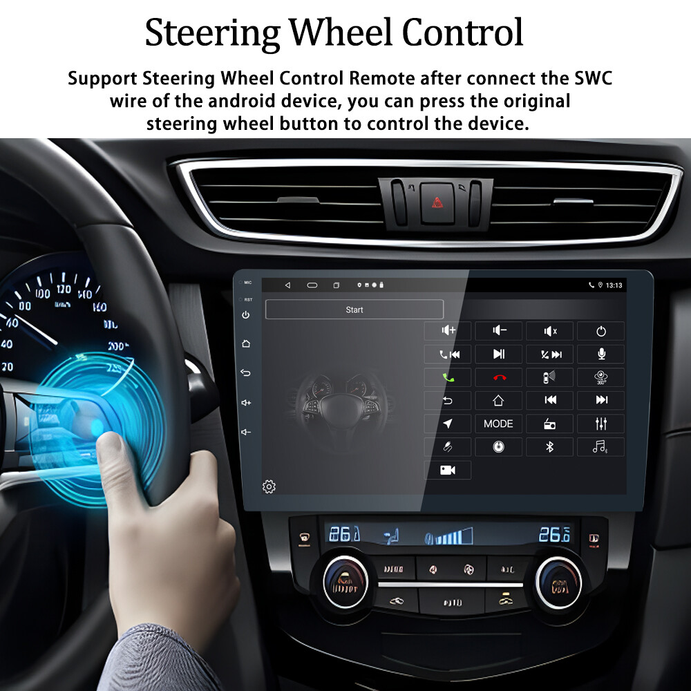 6+128G 2DIN 10” Car Radio Stereo Apple Carplay Android Auto DSP QLED Screen+Cam