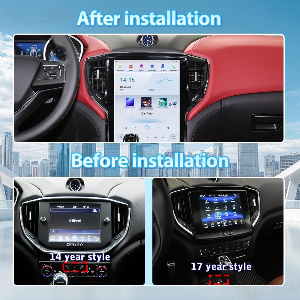 12.1″ Android Navigation Car Gps Stereo Tesla Style For Maserati Ghibli 2014~19