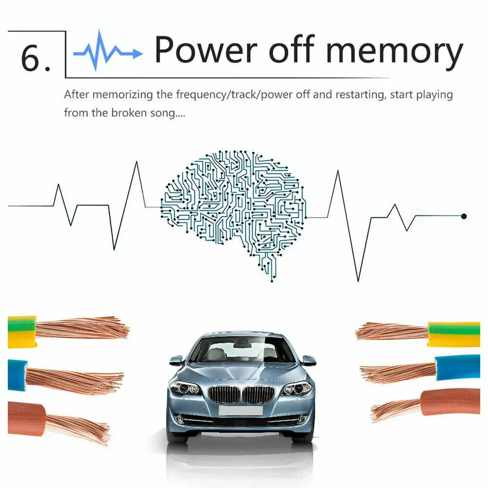 Vintage Car FM Radio MP3 Player Bluetooth USB Classic Stereo Audio Receiver AUX
