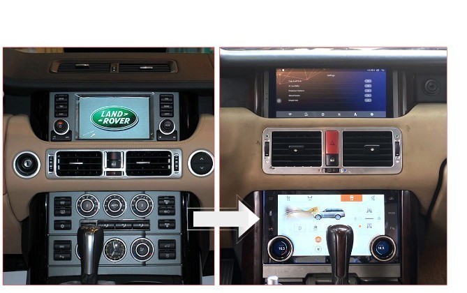 64GB Android Screen Car Radio + AC Panel for Land Range Rover V8 L322 2005-2012