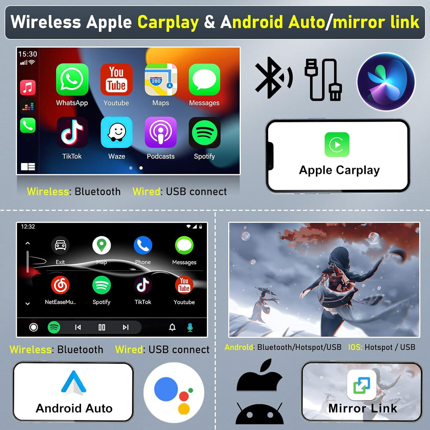 For 2014-2018 Chevrolet Silverado GMC Sierra Carplay Android 13 Car Stereo Radio