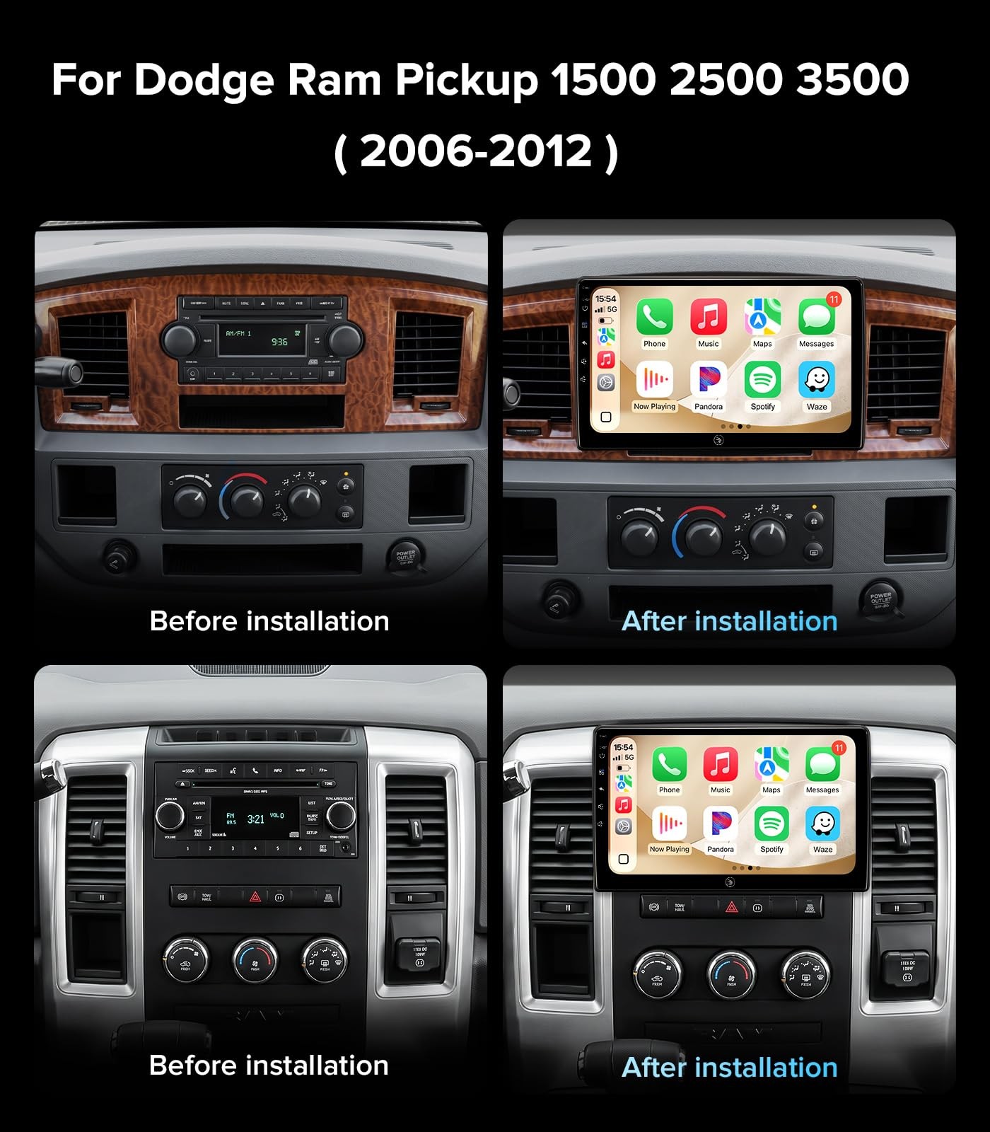 QLED Linux Car Stereo for 07-18 Jeep Wrangler 06-12 Ram 05-08 Durango – Fast …