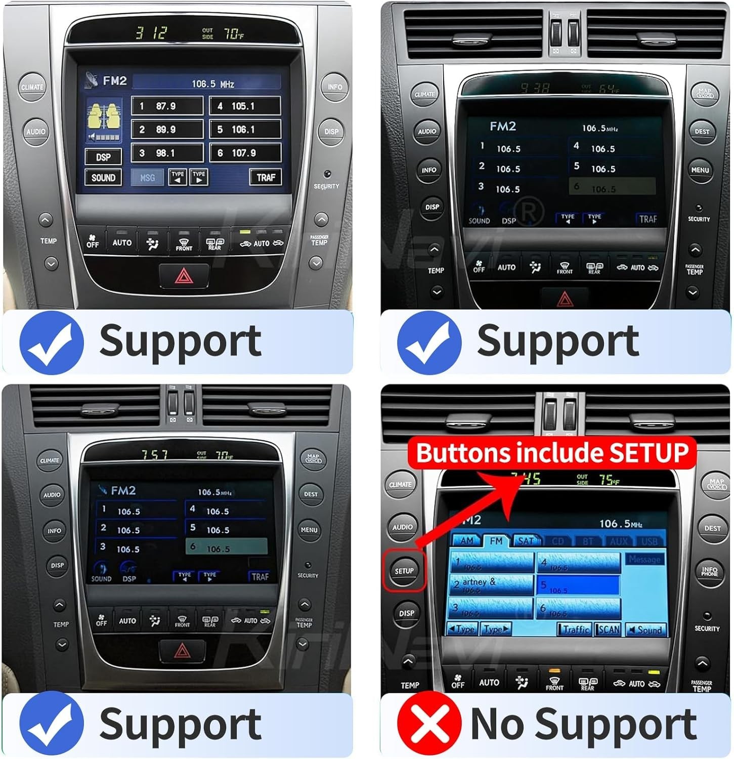 12.8″ Android CarPlay Car Stereo Radio GPS Navi For Lexus GS300/350/330/400/450