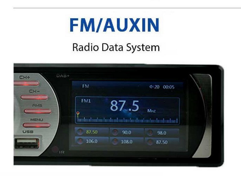 Universal FM Car Stereo Bluetooth 1 Din 3 In TF DAB+ USB MP5 AUX 4×45W