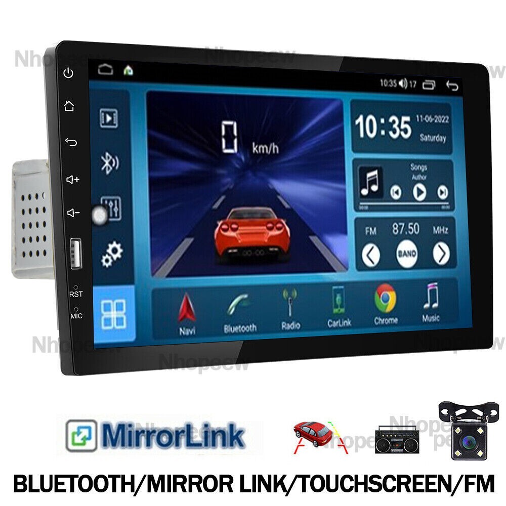Single Din 9″ Car Stereo Android/Apple Carplay Radio Touch Screen Player+ Camera