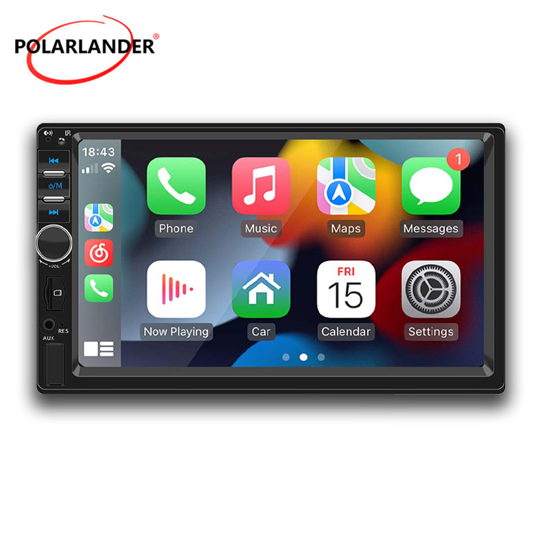 2 Din Camera CarPlay Android Auto 7″ Mirror Link Touchscreen FM Car Radio Stereo