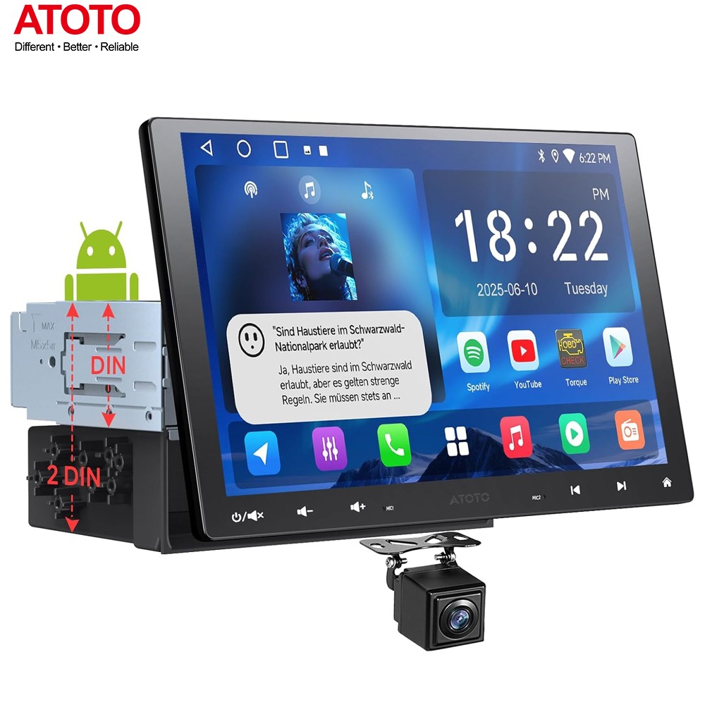 ATOTO FlexView Pro Floating Car Stereo Android GenAI 10″ GPS Radio Backup Camera