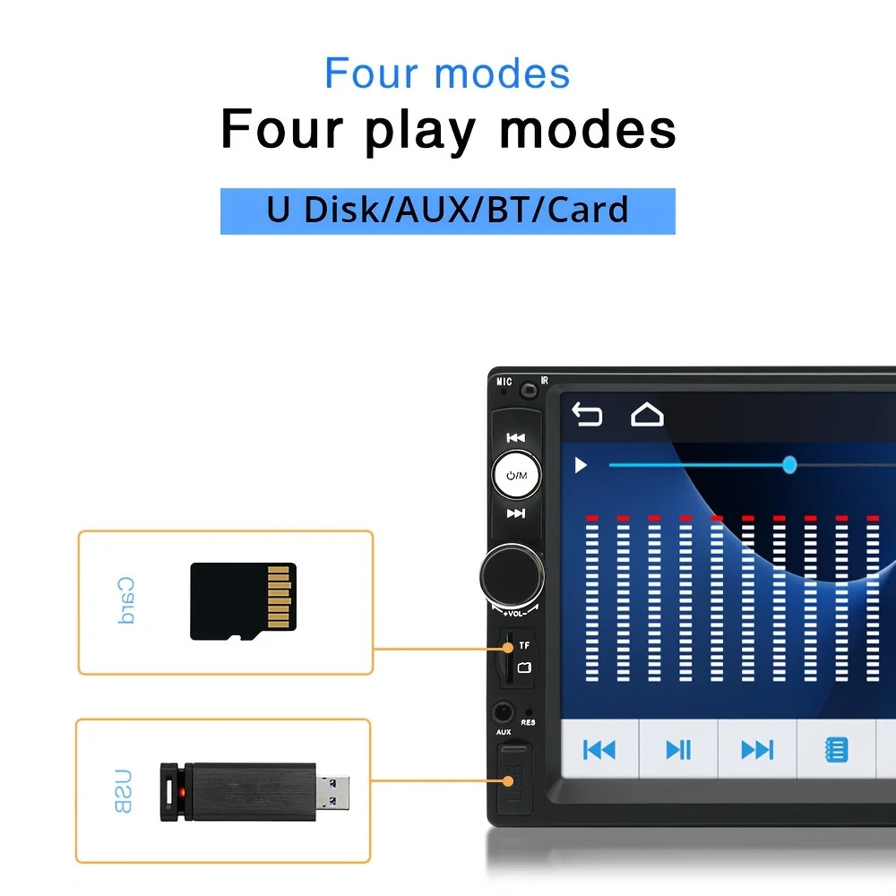 2Din for Mobile phone 7” Car MP5 Multimedia Player Rearview Camera BT FM TF USB