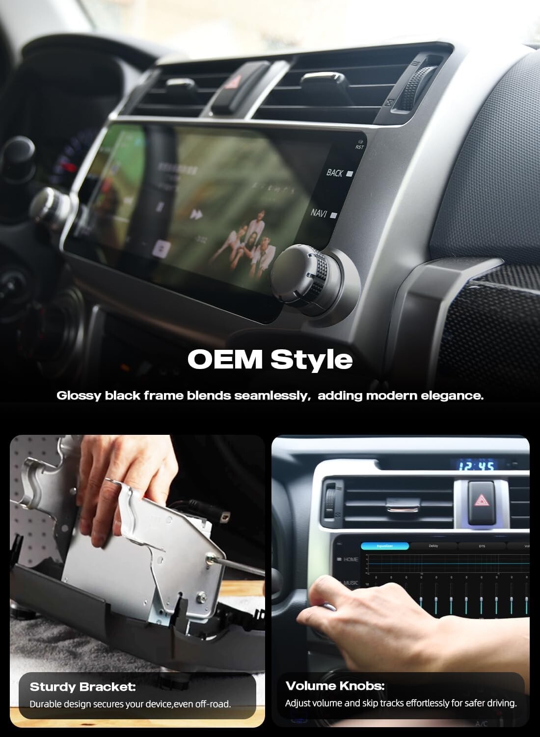 Dasaita Android 13 10.25″ Radio for Toyota 4Runner 2010-2019 QLED Touchscreen