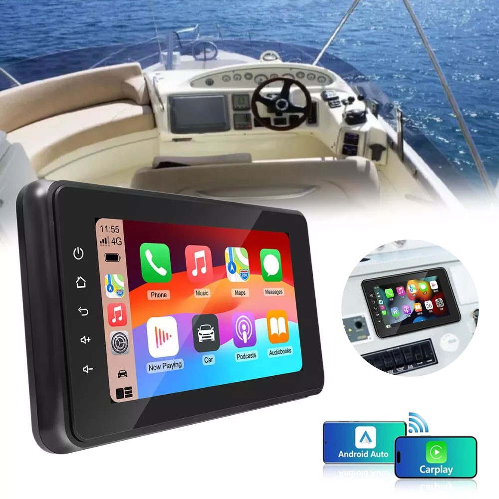 8″ Waterproof Marine Multimedia Player with Wireless Carplay and Android Auto