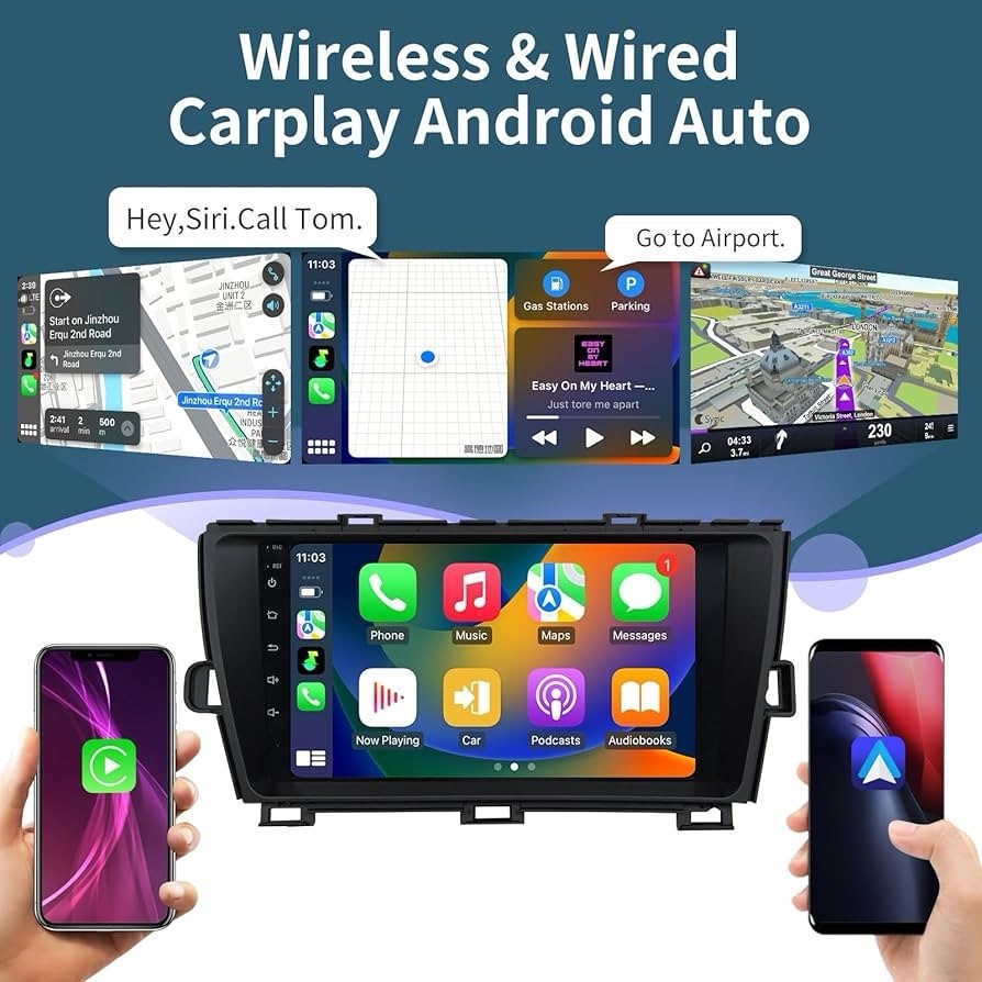 4+32 GB Car Stereo Radio for Toyota Prius 2010-2015, 9 Inch Touchscreen Carplay