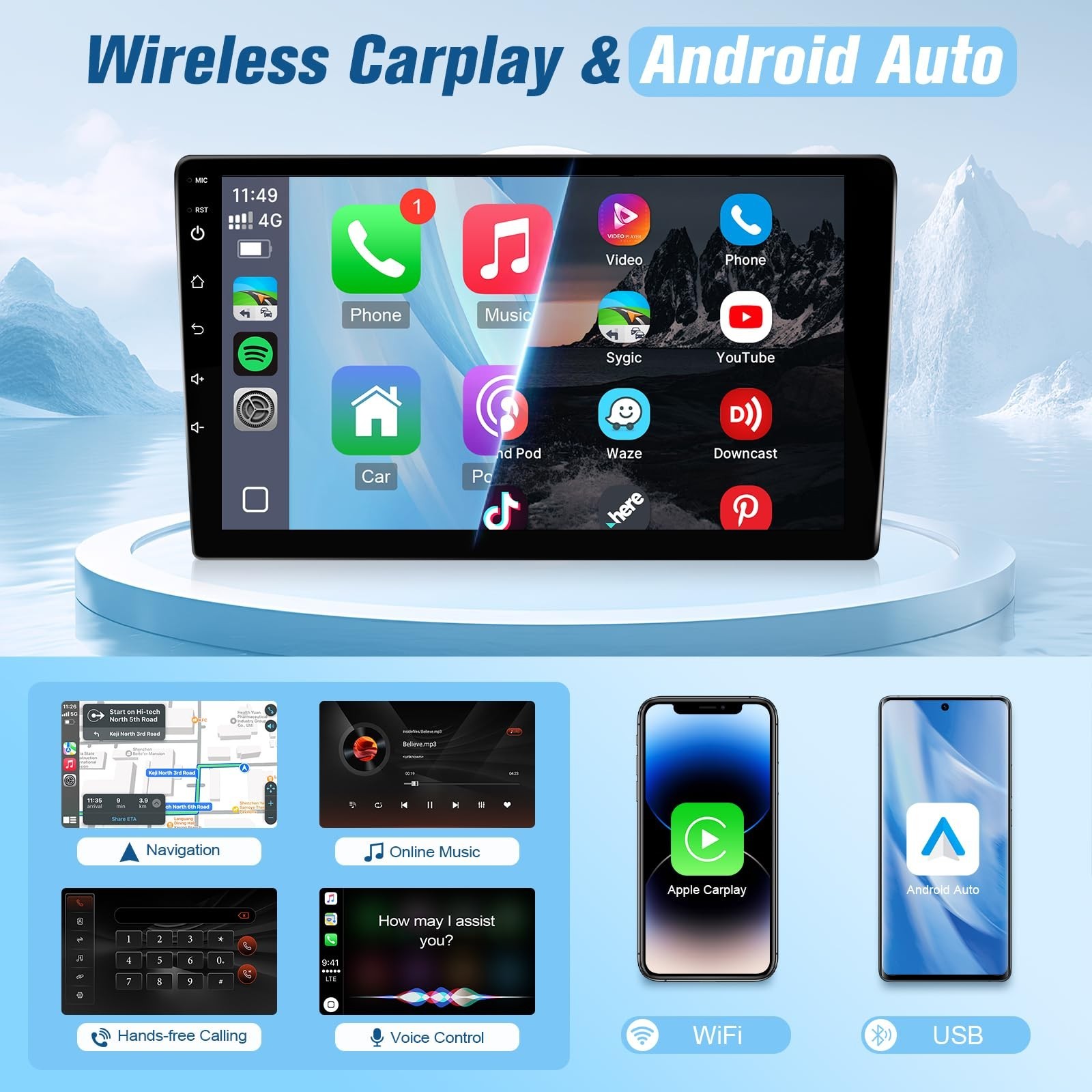 Upgrade Android 12 Car Stereo for Toyota Tundra 2007-2013 Toyota Sequoia 2008…