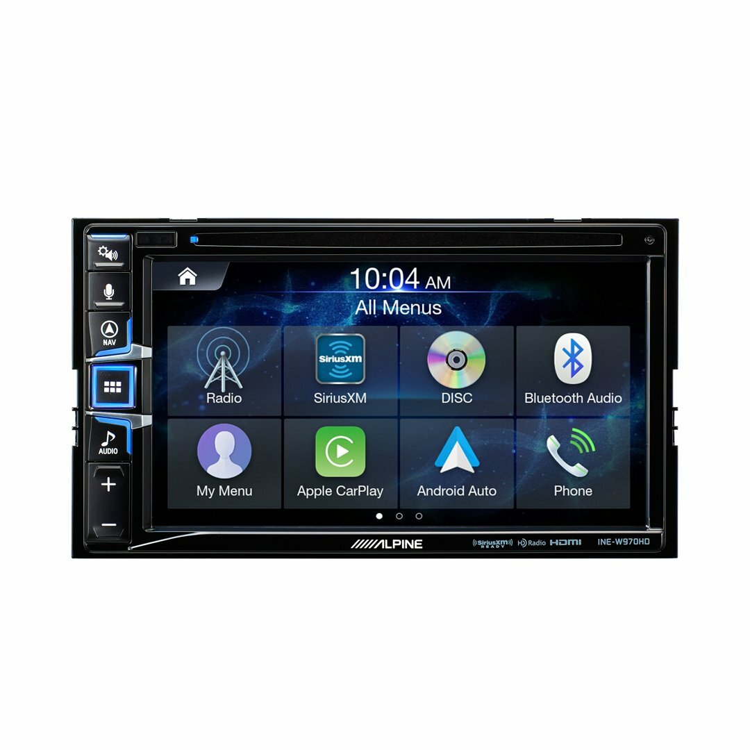 Alpine INE-W970HD, 6.5″ Double Din GPS DVD Receiver w/ CarPlay and Android Auto