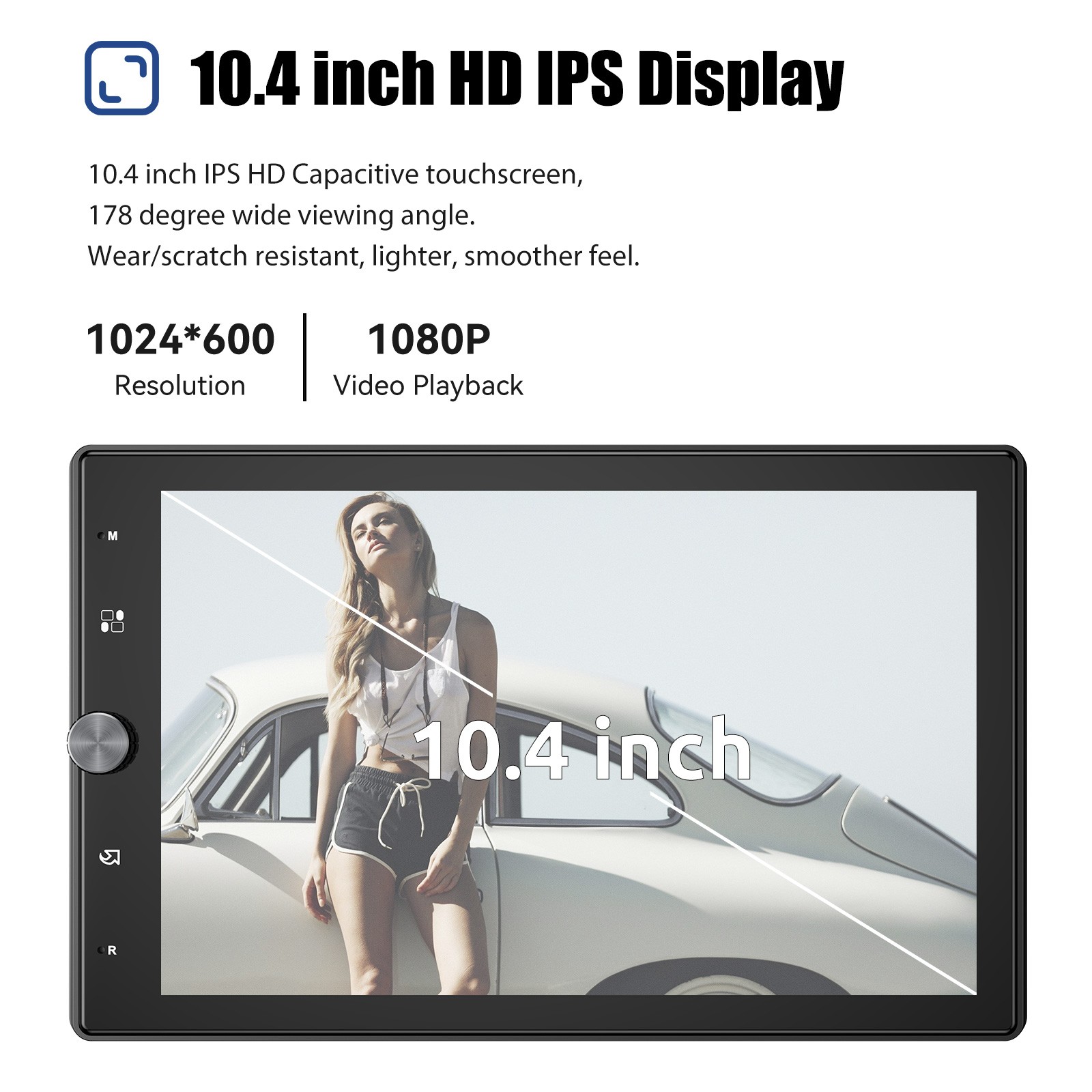 Single 1 Din Car Stereo Wireless Apple CarPlay 6.9 inch Touchscreen Bluetooth FM