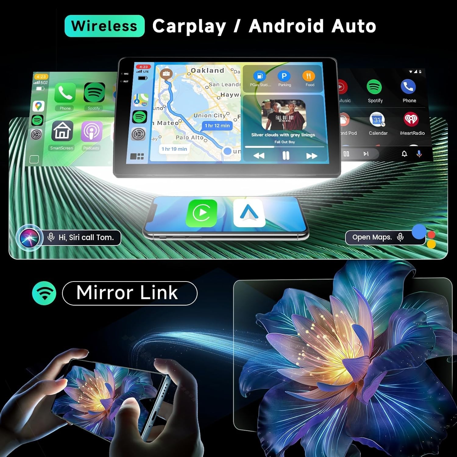 10.1″ 4+64G Android Auto Carplay Double DIN Stereo with Backup Camera
