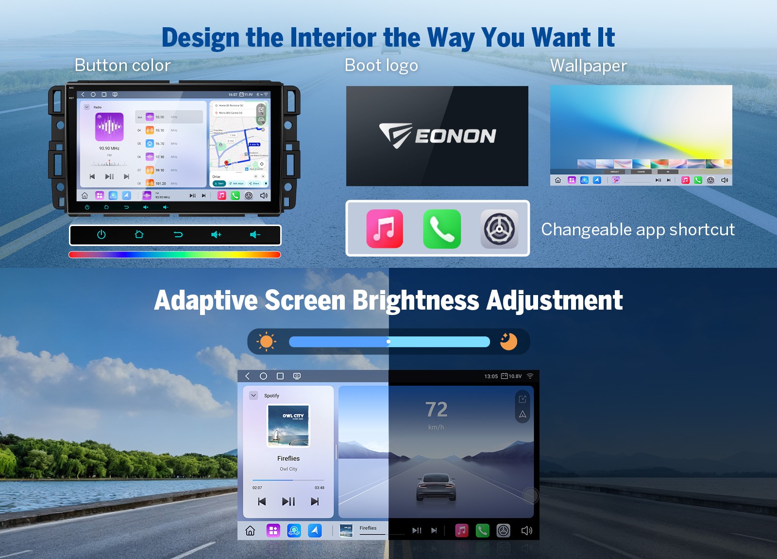 8″ QLED Android 13 Car Stereo CarPlay Split Screen DSP for 2007-2013 GMC Sierra