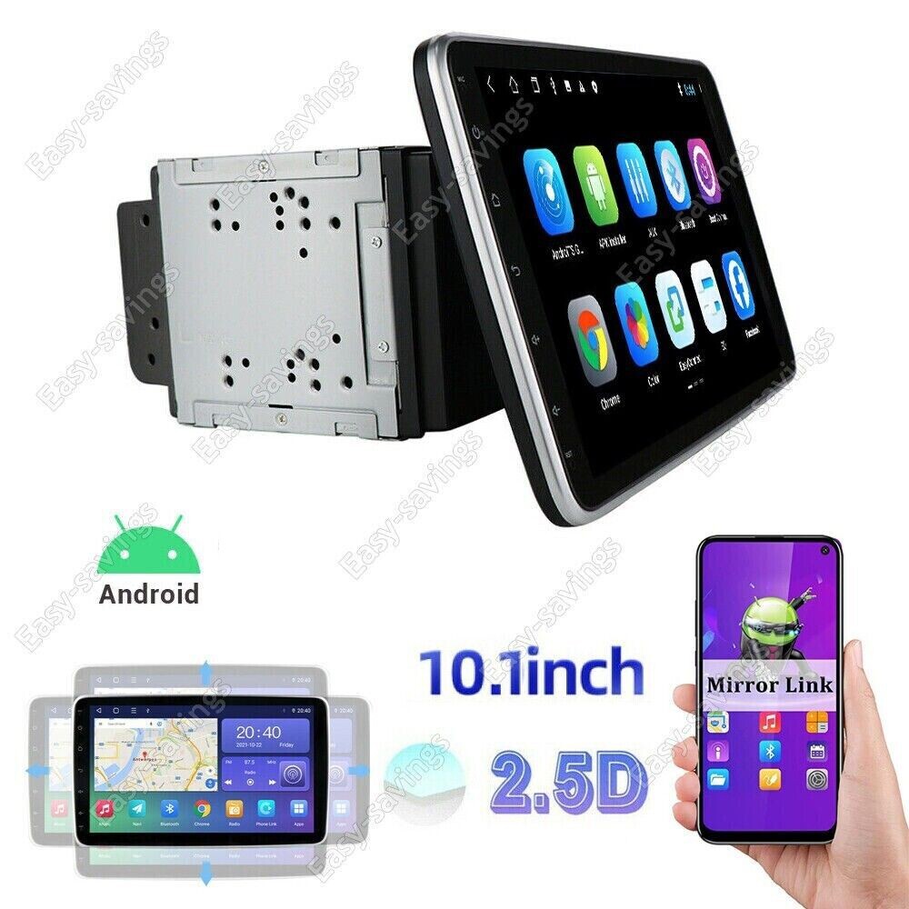 10.1” Android 15.0 Touch Screen Double 2DIN Rotatable Car Stereo Radio GPS Wifi
