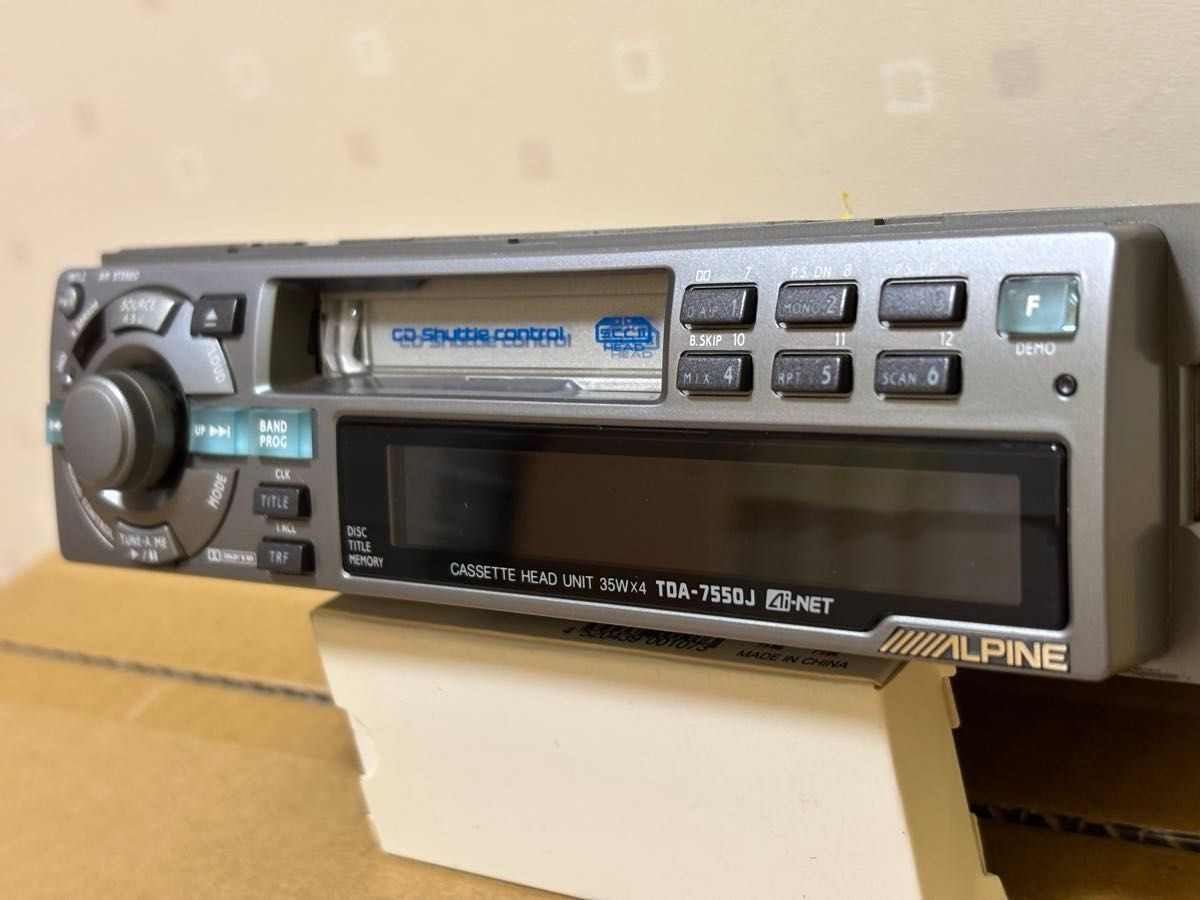ALPINE TDA-7550J 1DIN Car Audio Cassette Deck Receiver Tested Working Rare