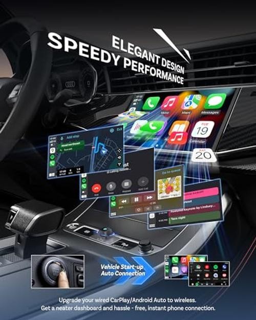 Mini Slim Wireless CarPlay & Android Auto Adapter – USB-A/USB-C Dual Port – 5s