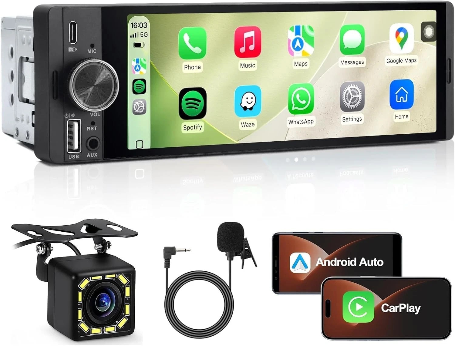 All-in-One Car Multimedia System: 6.36” Display, GPS, Bluetooth & Safety Cam