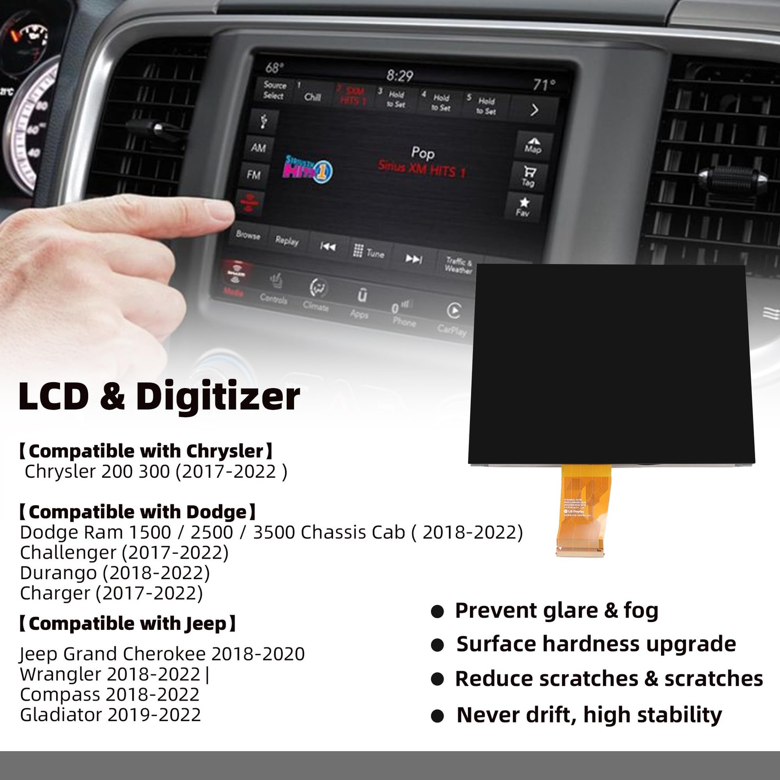 Dasbecan Uconnect 8.4 Navigation Lcd Touch Screen 4C Uaq Nav Radio Compatible