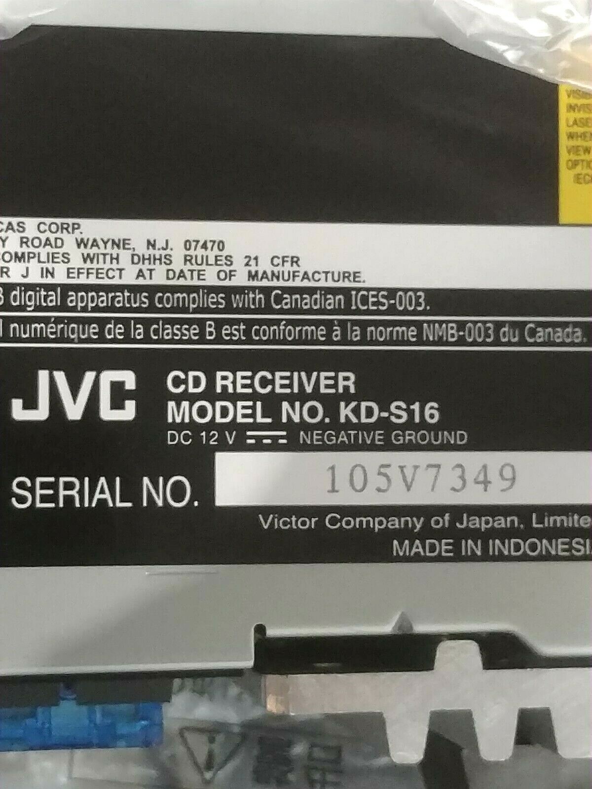 NOS JVC KD-PKR200 CD Car Receiver w/ Remote And Pair of 240W 6.5″ Speakers