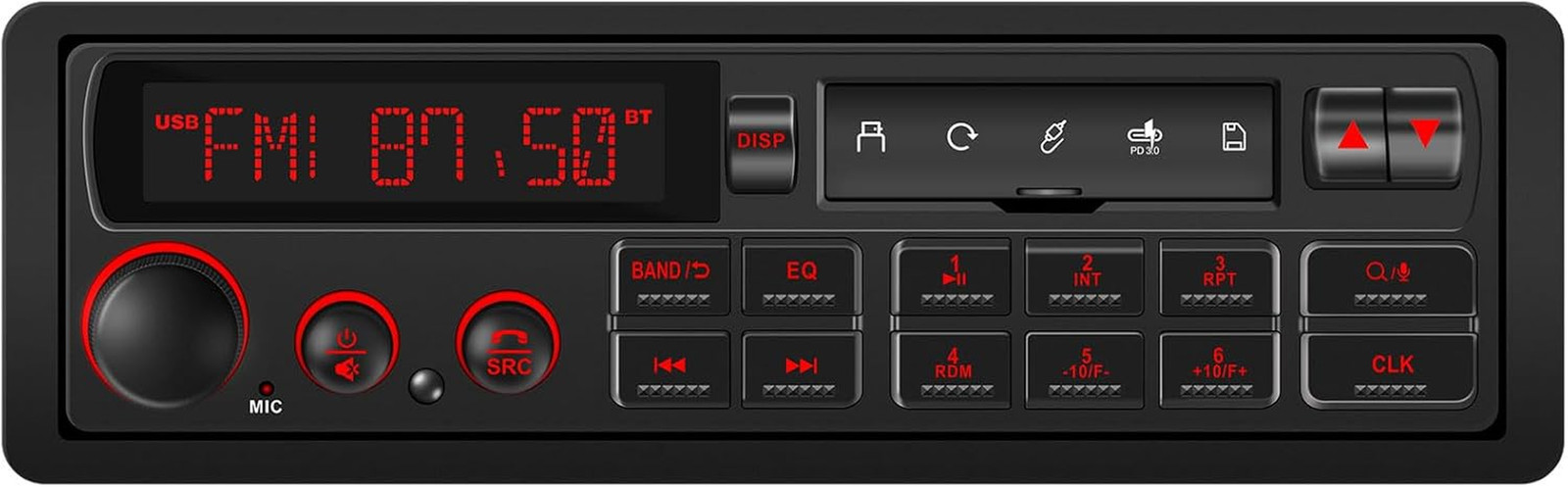 Single Din Retro Car Radio: European Style Stereo for Classic Vehicles – Bluetoo