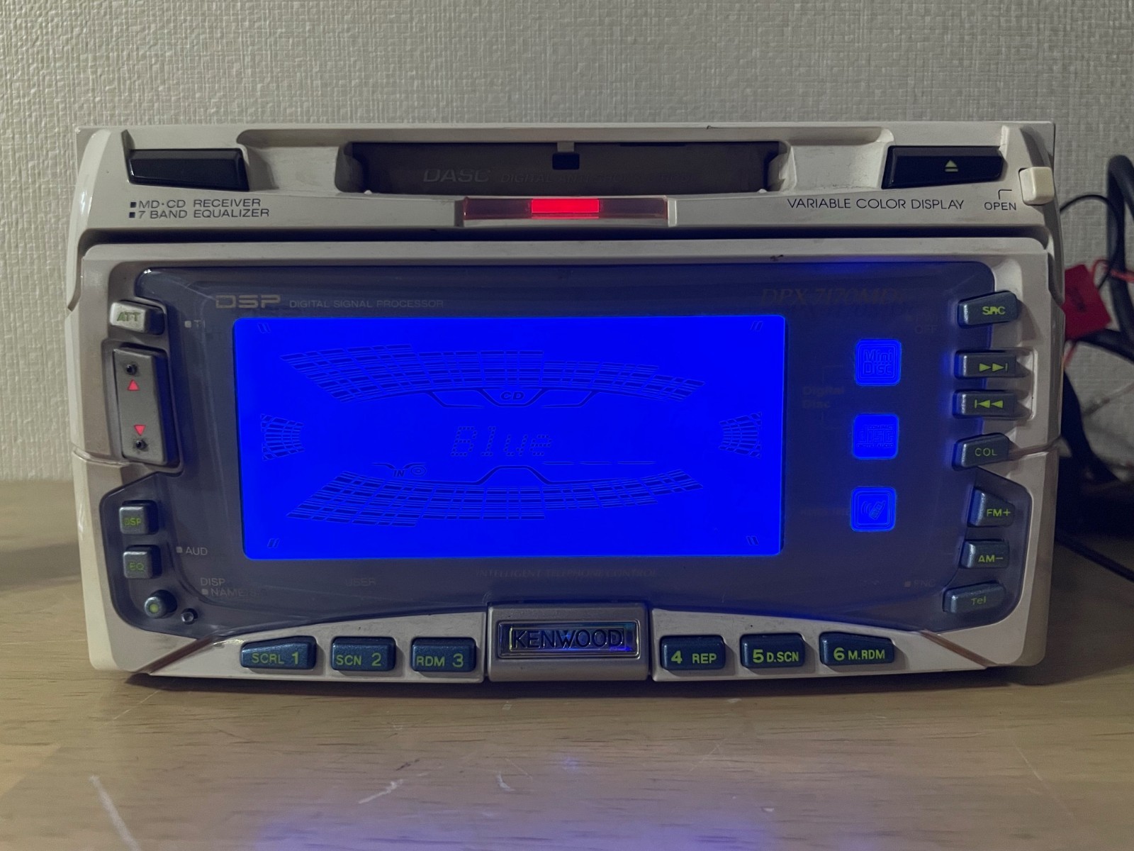 KENWOOD DPX-7170MDi 2DIN CD MD Player Bluetooth Tested Working White