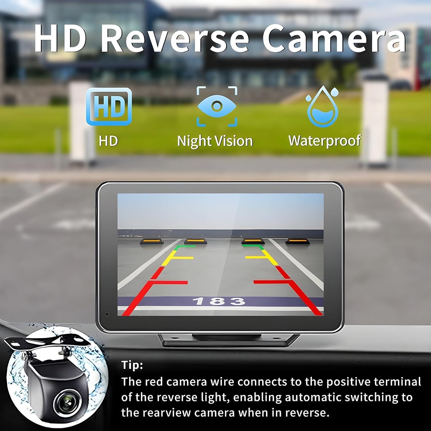 HD Portable Carplay & Android Auto Screen with Backup Camera – Universal Fit