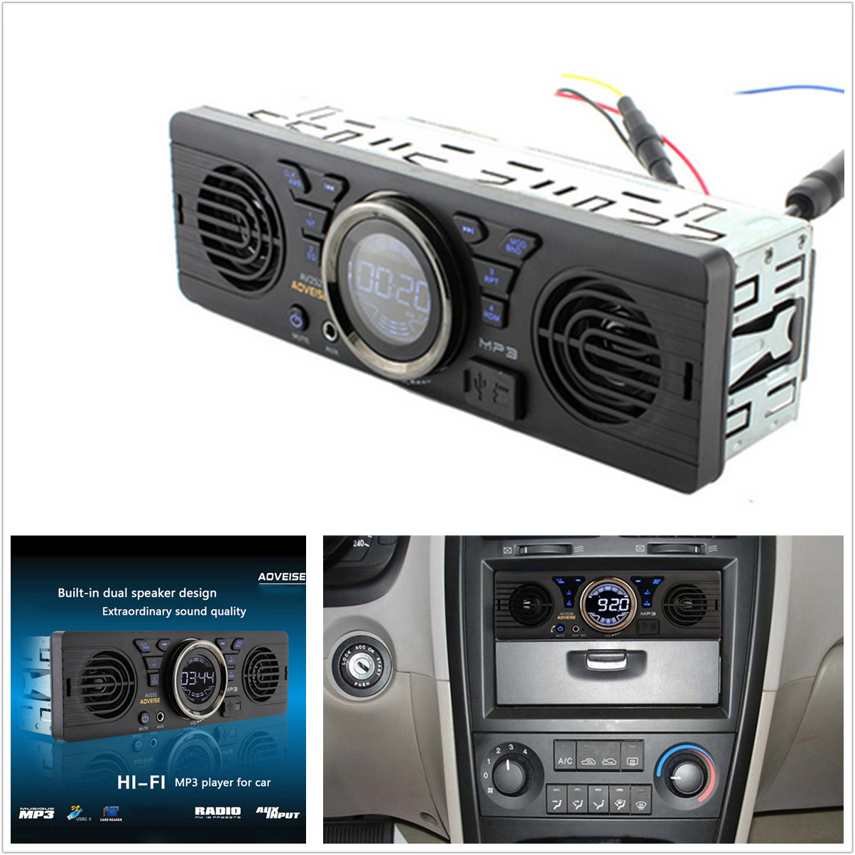 Single Din Bluetooth Car MP3 Audio Player FM Radio Head Unit Speaker USB SD AUX
