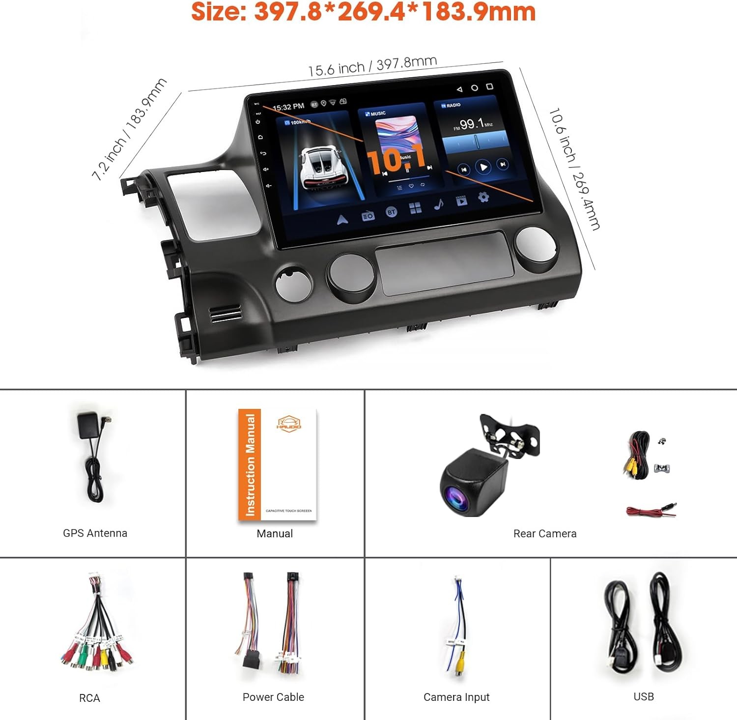 Android 13 Car Stereo with Wireless CarPlay and Auto, 10.1-inch 720P…